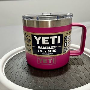 Yeti mug rambler 14oz. Prickly pear pink cup